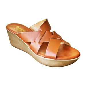 Franco Sarto Eternity Brown Platform Wedges 8.5M